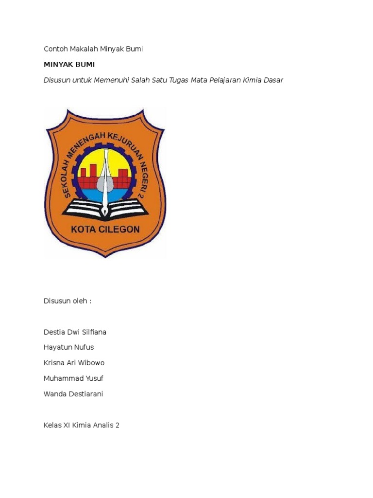 Contoh Makalah Minyak Bumi