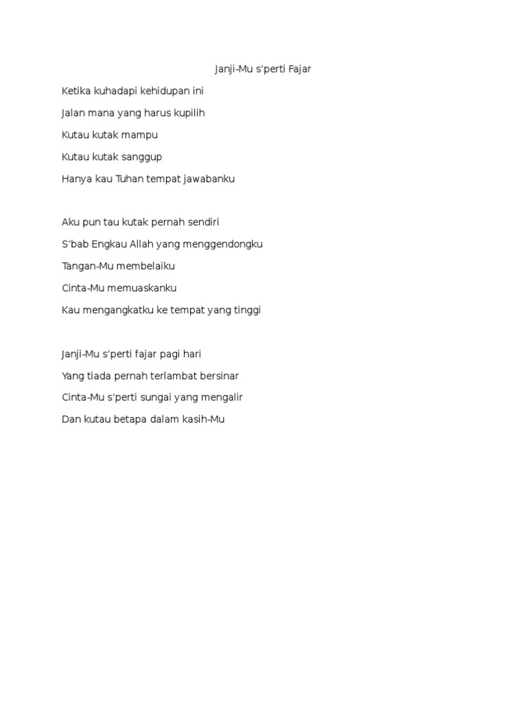 Janjimu Sperti Fajar