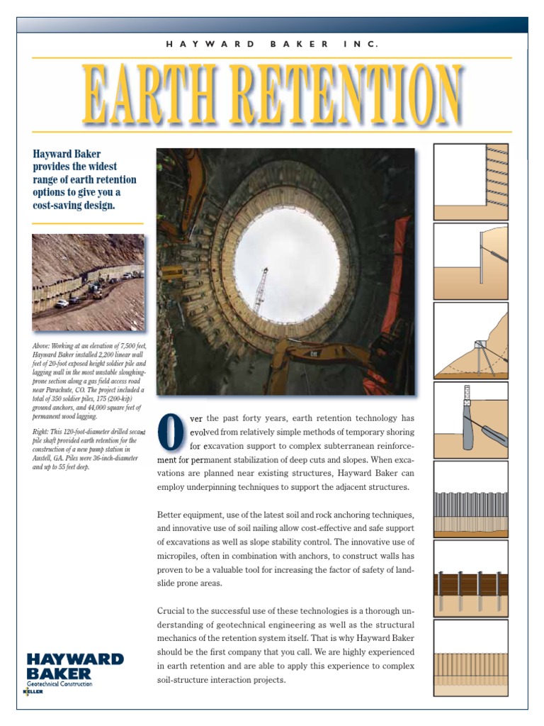 Earth Retention Brochure | PDF | Deep Foundation | Infrastructure