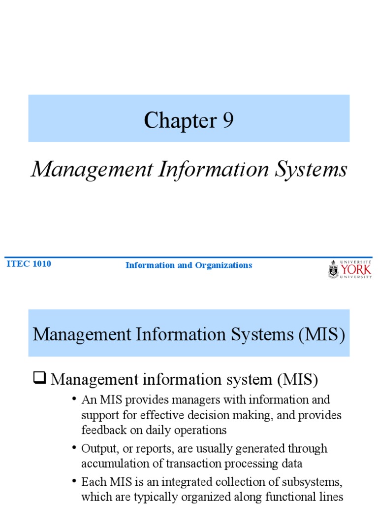 Management Information Systems Overview | PDF | Management Information ...
