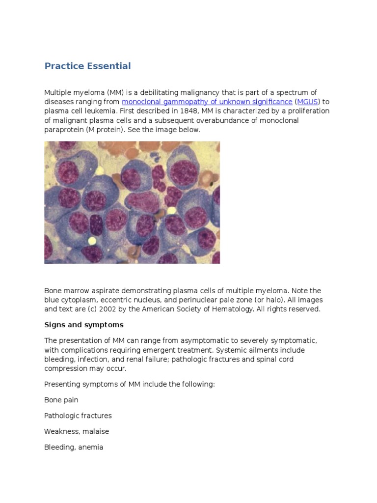 Multiple Myeloma Pdf : Multiple Myeloma: Diagnosis and Treatment – ANHVI