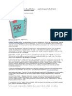 Petre Barbu: Primul An de Publicitate - o Carte Despre Industria de Publicitate Din Romania Dupa 1990