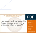 How Can We Shift Our Leadership From A Focus On Behaviours To An Internal "State-Of-Being"?