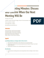 3/17 Meeting Minutes: Discuss and Confirm When Our Next Meeting Will Be