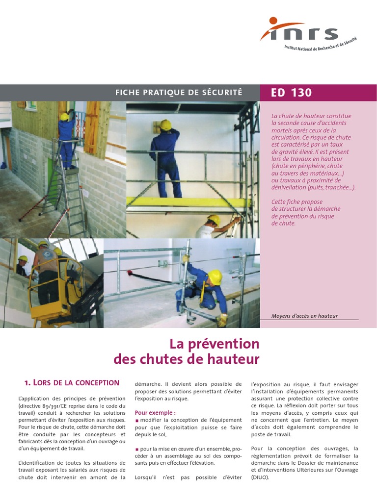 La Prévention Des Chutes de Hauteur  Sécurité  Risque