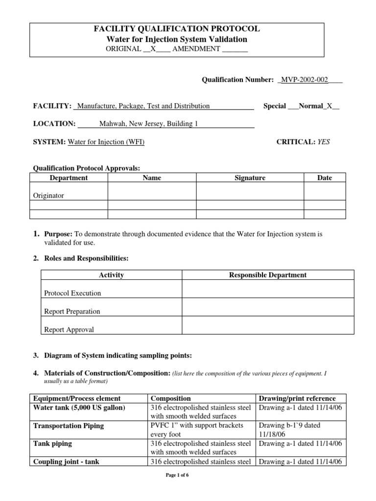 Water System Validation Example Business Technology & Engineering