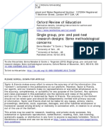 Single group pre-post research designs methodological concerns