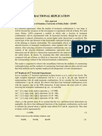Fractional Replication: M.L.Agarwal Department of Statistics, University of Delhi, Delhi - 110 007