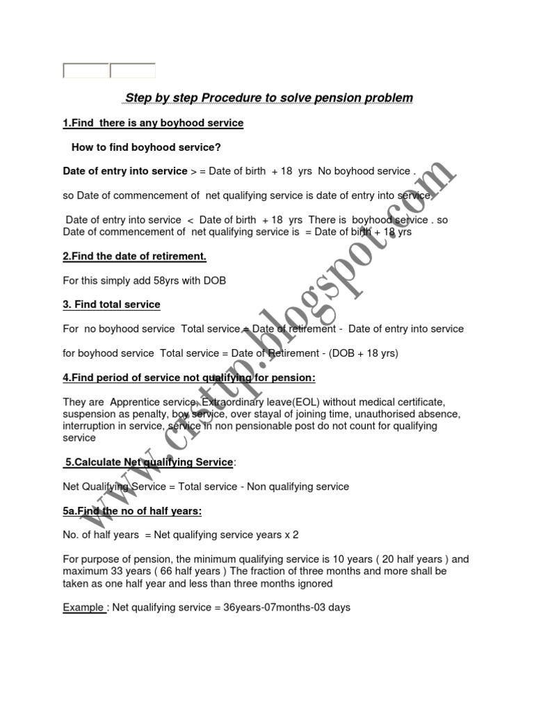 Pension Calculation Procedure Guide | PDF | Retirement | Employee Relations