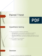 Paired T-Test: AKA Dependent Sample T-Test and Repeated Measures T-Test