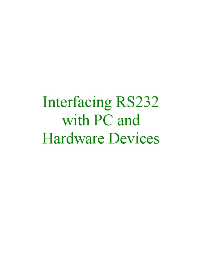 RS232 Interfacing Guide for PCs | PDF | Manufactured Goods ...
