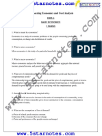 Engineering Economics and Cost Analysis: Unit: 1 Basic Economics 2 Marks