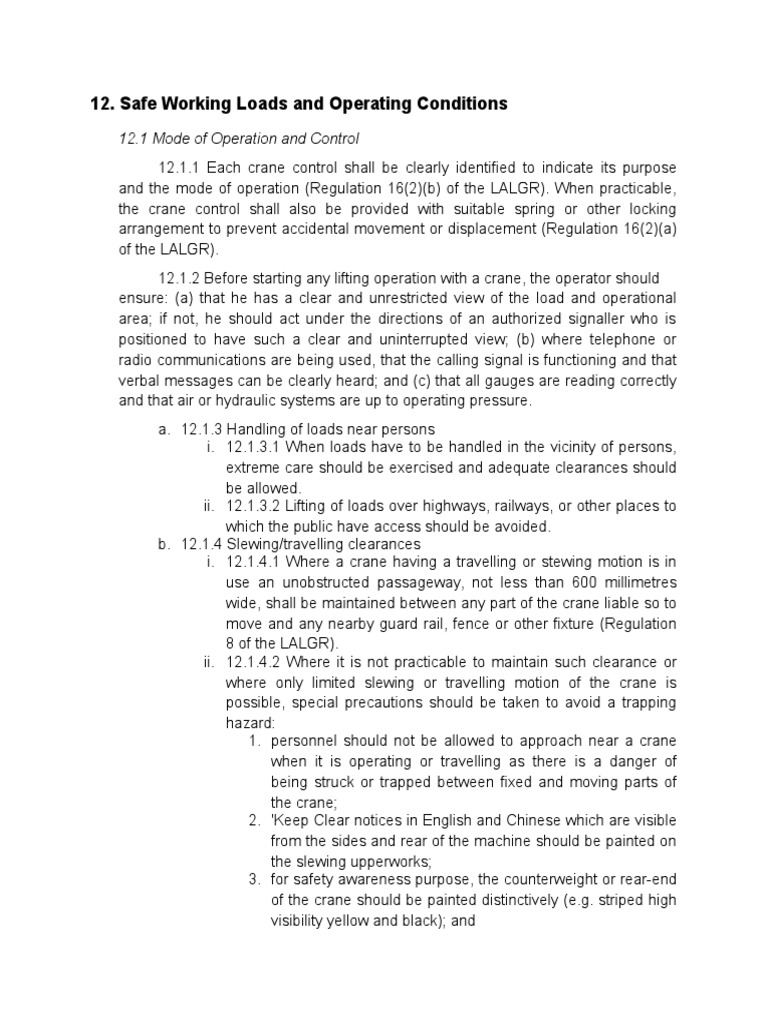 Guidelines for Safe Operation and Load Handling Near Maximum Capacity ...
