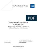 Le Documentaire Animalier Contemporain:mise en Scène de La Réalité ? Tentative de Définition D'un Genre Du Documentaire