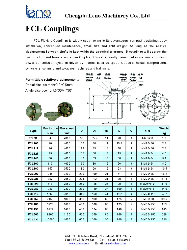 FCL Couplings Specifications and Catalogue | PDF | Computers ...