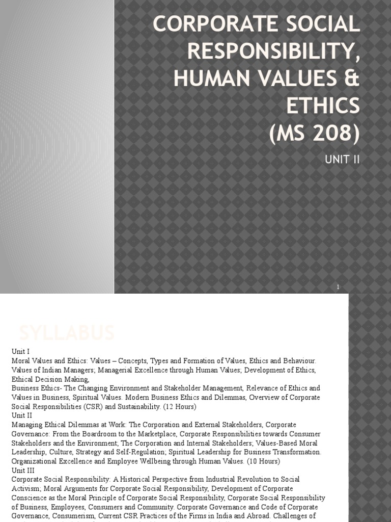 Managing Corporate Ethics and CSR | PDF | Corporate Social ...