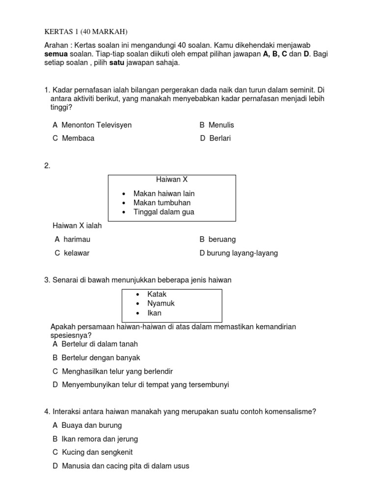 Soalan Sains Thn 6 10 Soalan Pdf Pdf