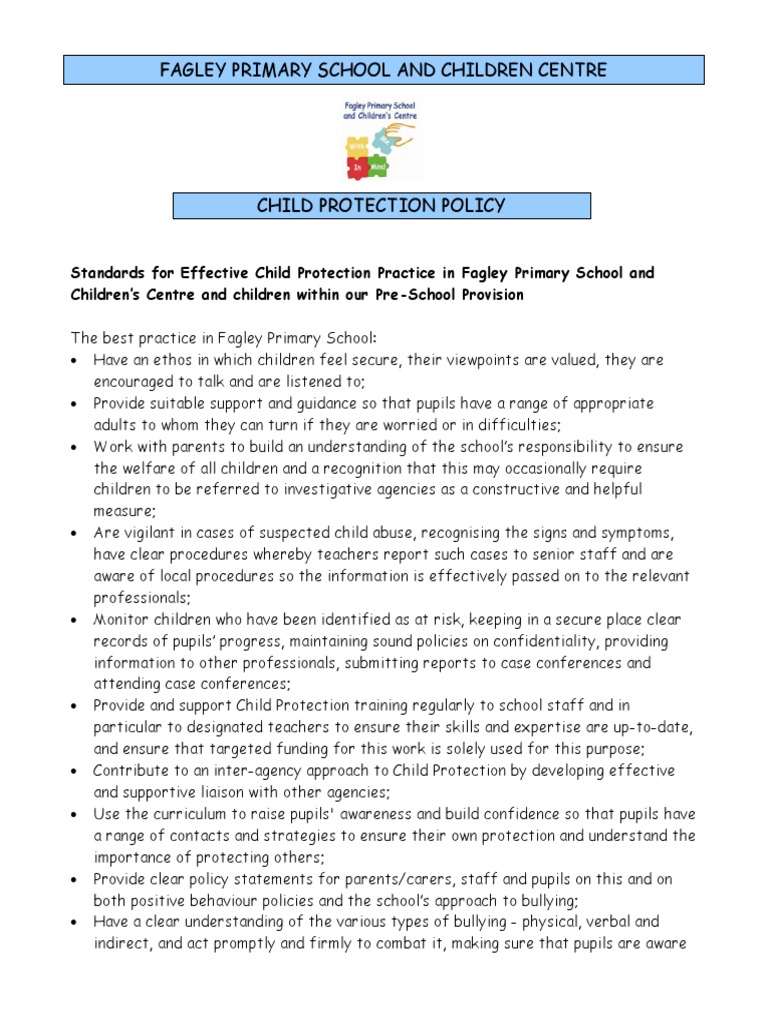 Child Protection Policy | PDF | Child Protection | Confidentiality