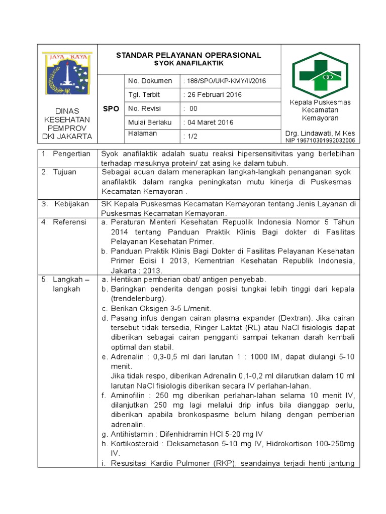 Sop Syok Anafilaktik