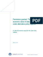 Permission Granted: The Economic Value of Data Assets Under Alternative Policy Regimes