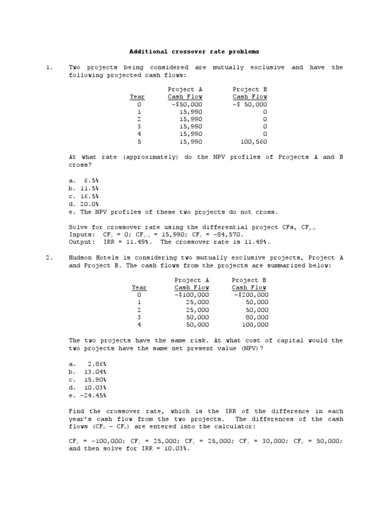 Crossover Rate Calculation Guide | PDF