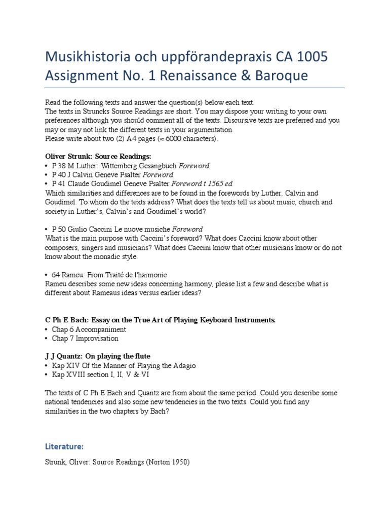 Music History and Performance Practices | PDF | Aesthetics | Reason