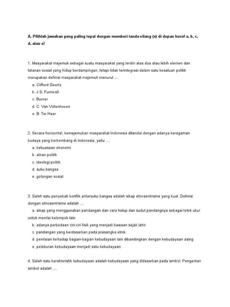 Soal Antropologi Pdf
