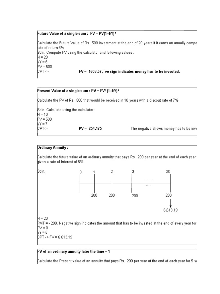 Time Value of Money Illustrations Updated | PDF | Internal Rate Of