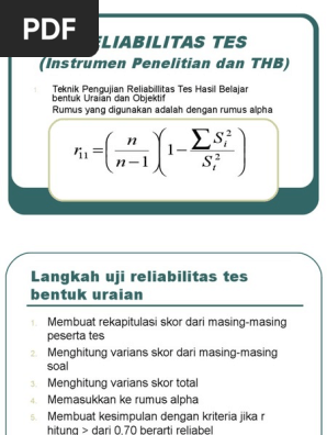 33++ Cara hitung realibilitas soal tes info