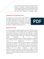 Freud Utilizó El Concepto de Transferencia para Referirse A La Vinculación Afectiva Que Surge Entre El Paciente y El Analista