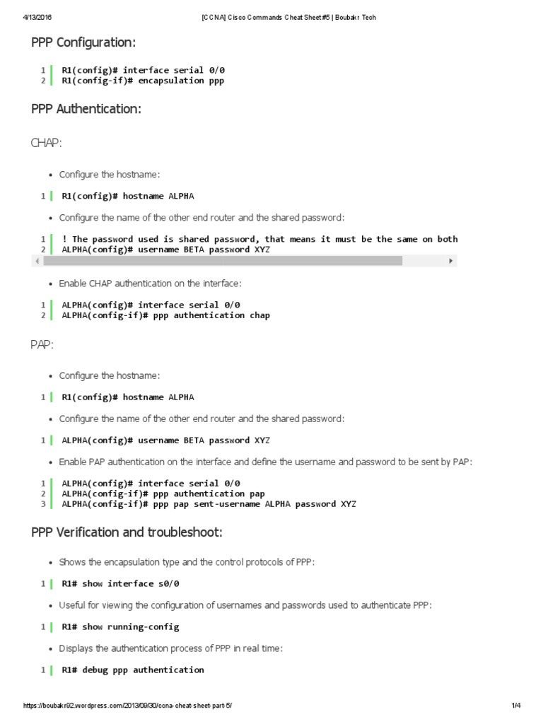 CCNA Cisco Commands Cheat Sheet #5 | PDF | Ip Address | Cisco ...