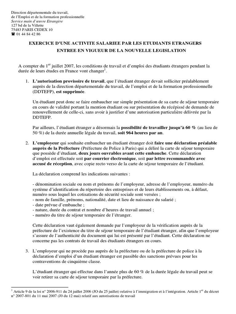 Ad Portail Logements Tarifs Conditions Travail Etudiants Etrangers 0814 Emploi Gouvernement