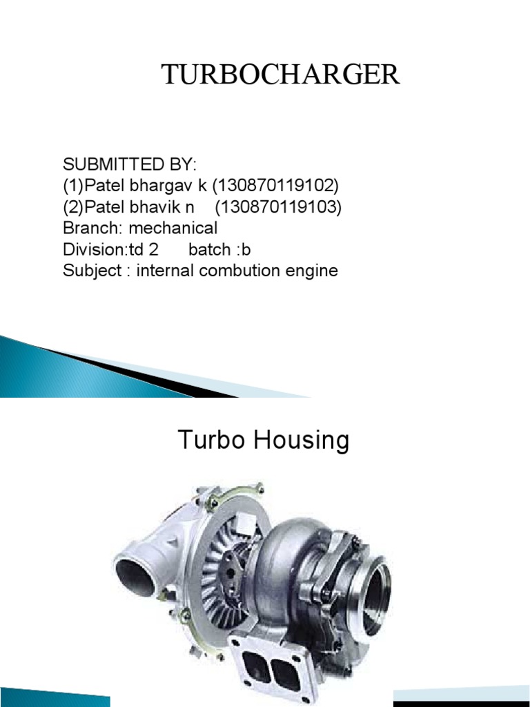 turbocharger 4.ppt Turbocharger Internal Combustion Engine