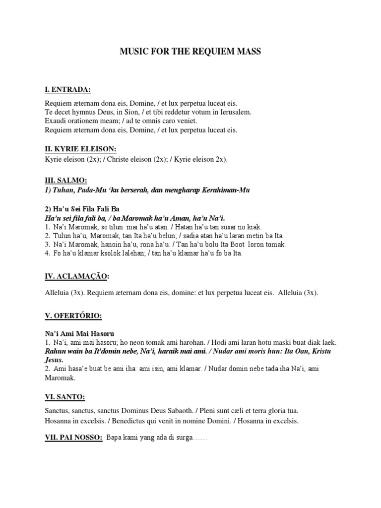 Requiem Mass Music and Lyrics | PDF | Foreign Language Studies | Art