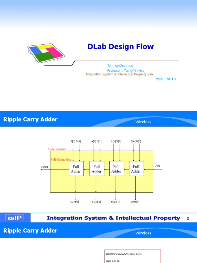 Dlab Design Flow: Integration System & Intellectual Property Lab | PDF ...