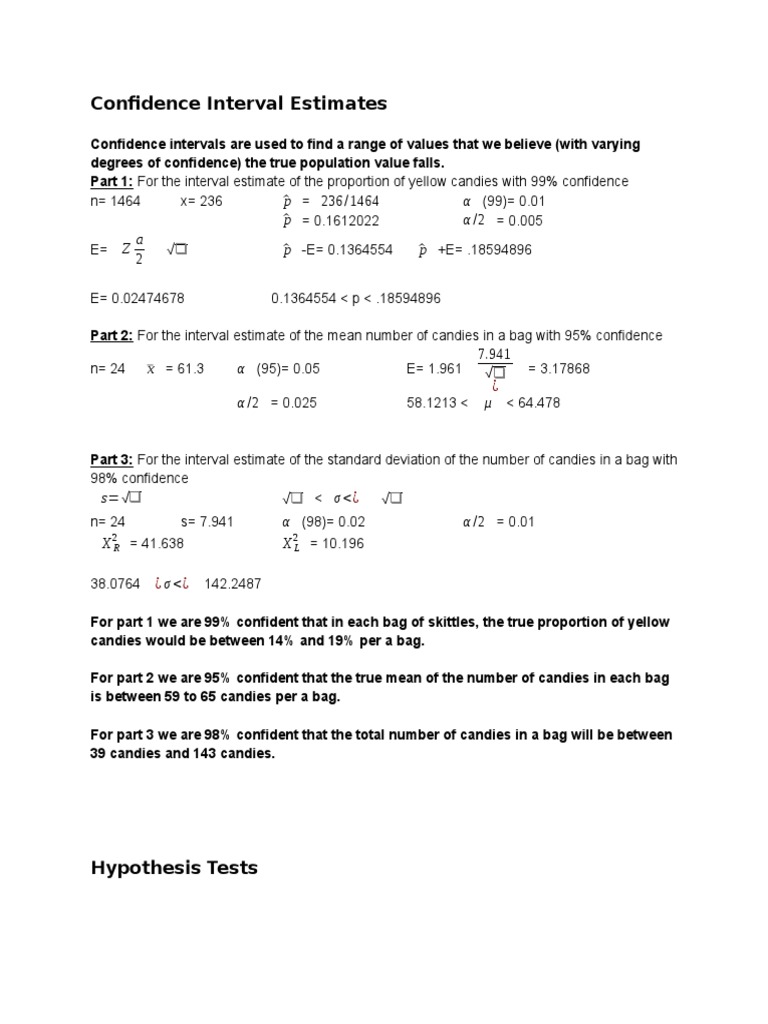 Confidence Intervals and Hypothesis Tests | PDF | Confidence Interval ...