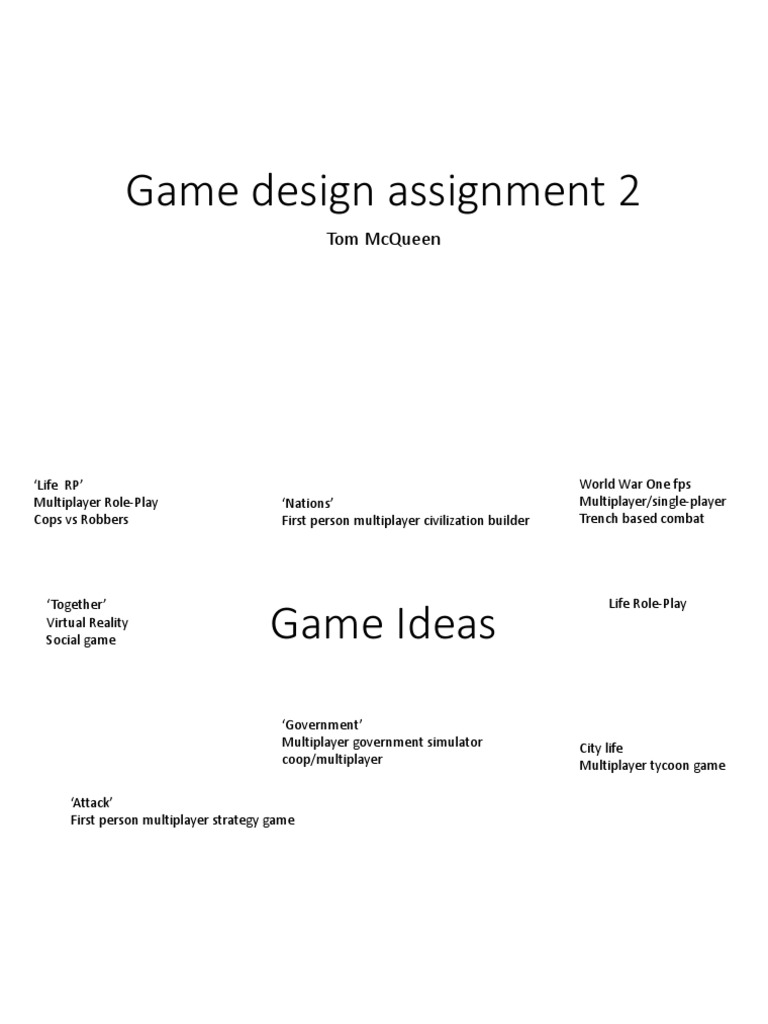 video game design assignment