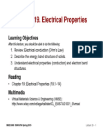 MSE 3300-Lecture Note 19-Chapter 18 Electrical Properties