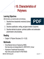 MSE 3300-Lecture Note 18-Chapter 15 Charateristics of Polymer