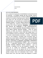 Acta de Matrimonio Guatemala