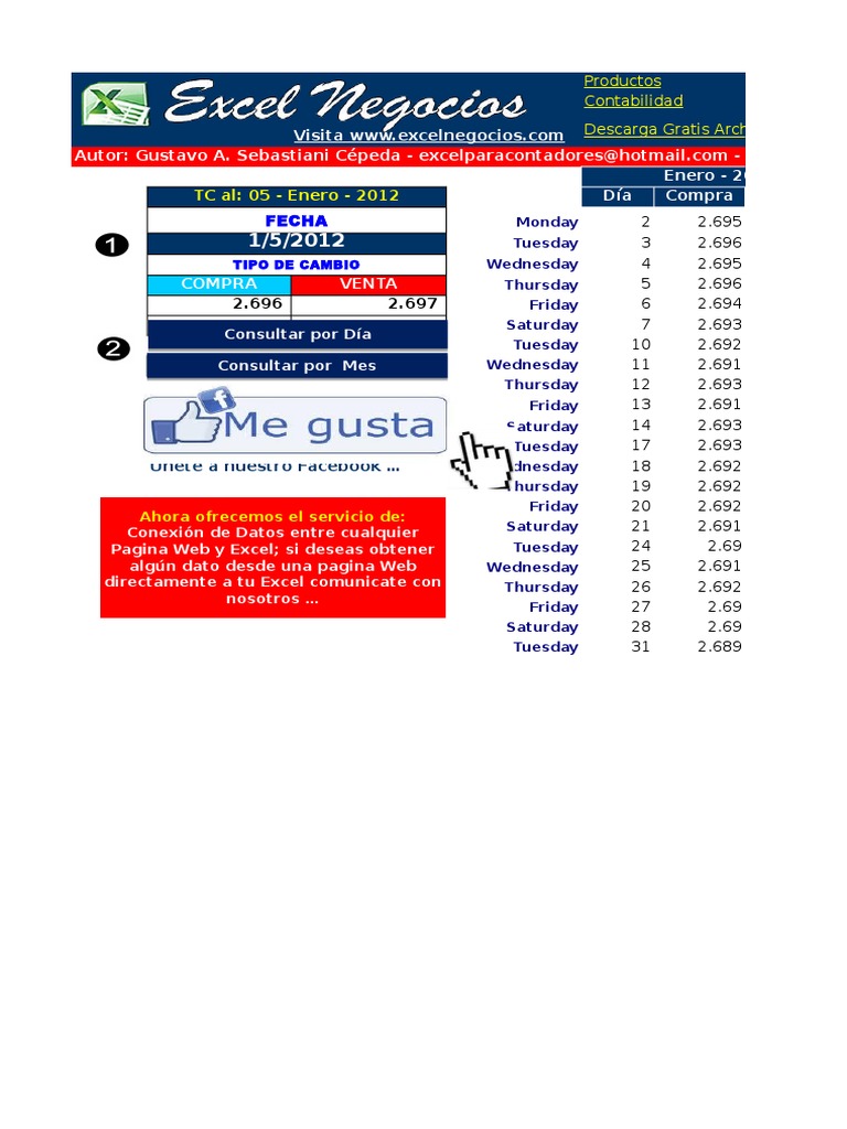Tipo de Cambio Oficial SUNAT Desde Excel Informática y tecnología de