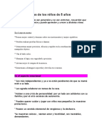 Características de Los Niños de 5 Años