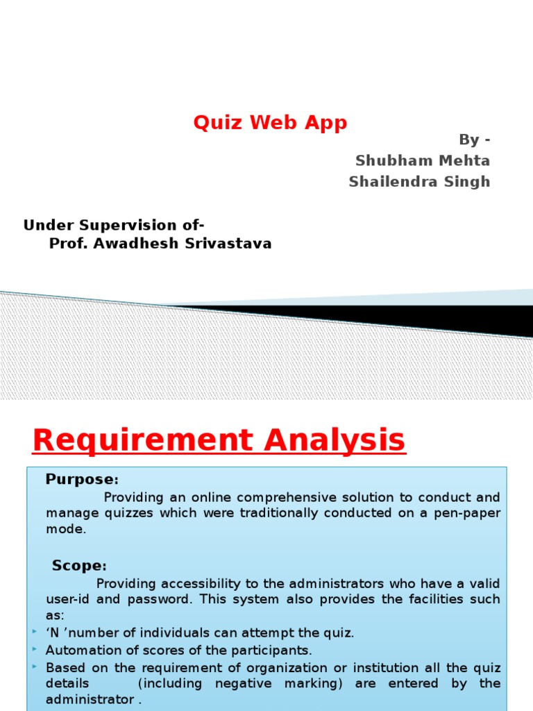 Online Quiz Management System | PDF | Computers