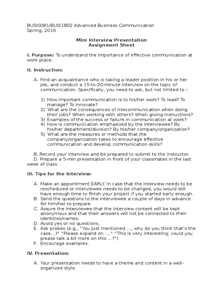 Mini Interview on Workplace Communication | PDF