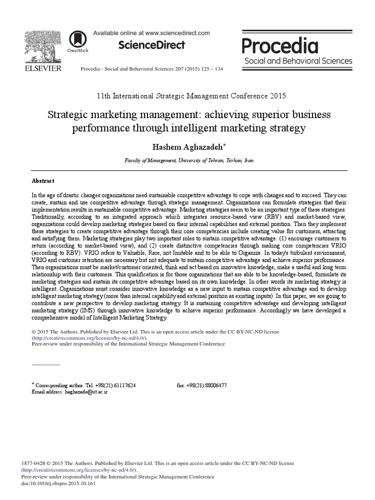 Strategic Marketing Management | PDF | Marketing Strategy | Strategic ...