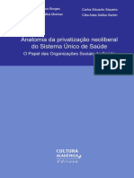 Livro Anatomia Da Privatização Neoliberal Do SUS Cultura Acadêmica