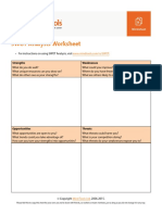 Swot Analysis Worksheet