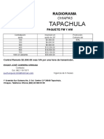 Publicidad Radio Tapachula Chiapas Paquete FM AM