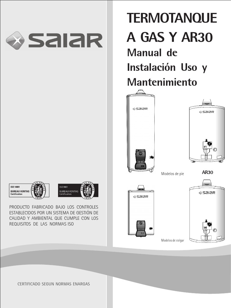 Manual+Termotanques+Saiar+-+Linea+Gas | Chimenea | Agua