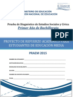 Prueba de Diagnóstico - Estudios Sociales - Primer Año Bachillerato - PRAEM 2015
